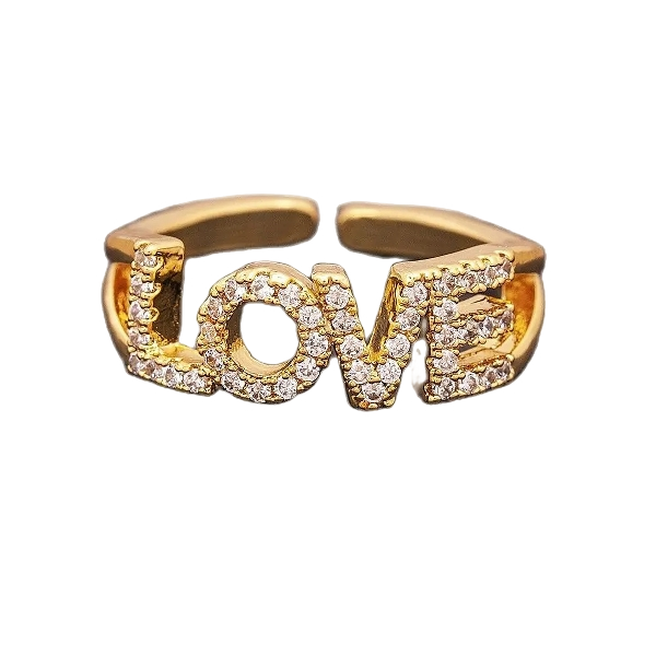 Crystal LOVE Ring